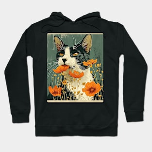 American Curl Cat Flowers Photo Cat Lover Gift Idea Hoodie